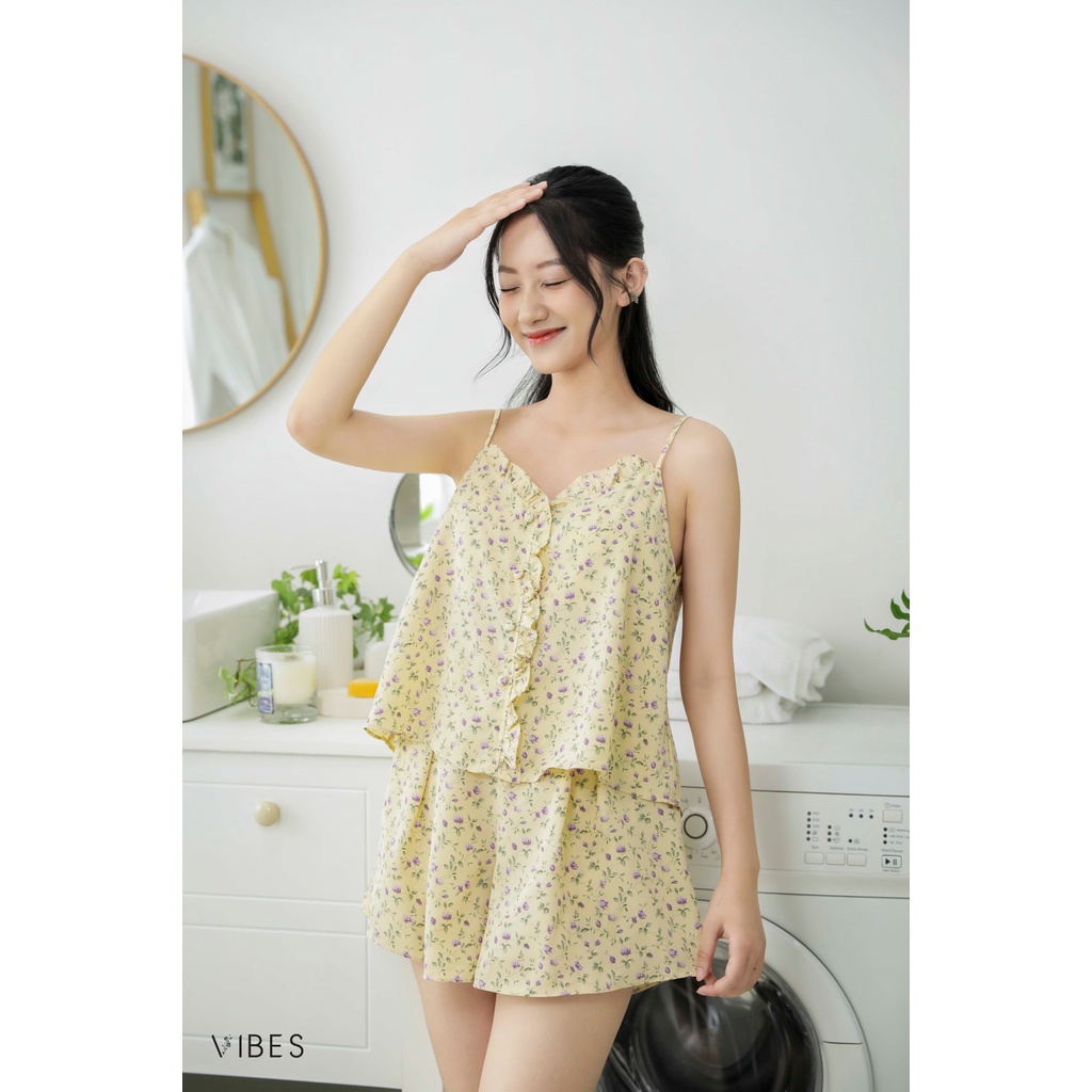 VIBES Đồ Bộ 2 Dây Mặc Nhà Creamie Straps Set