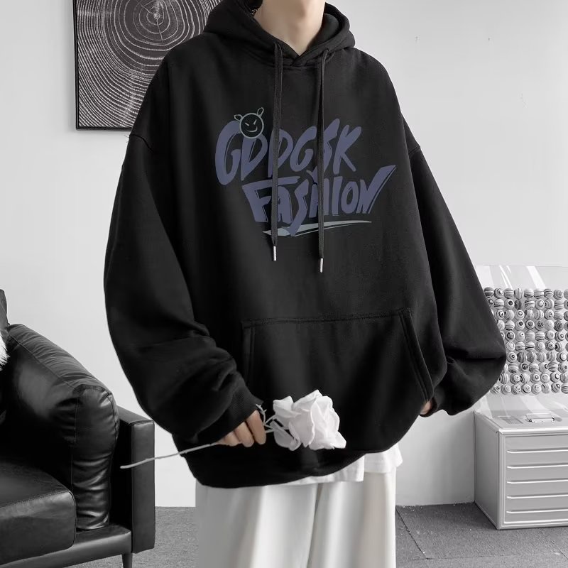 Áo hoodie Cỡ Lớn In Chữ Phong Cách Hiphop Đường Phố Nhật Bản Chất Lượng Cao Cho Nam