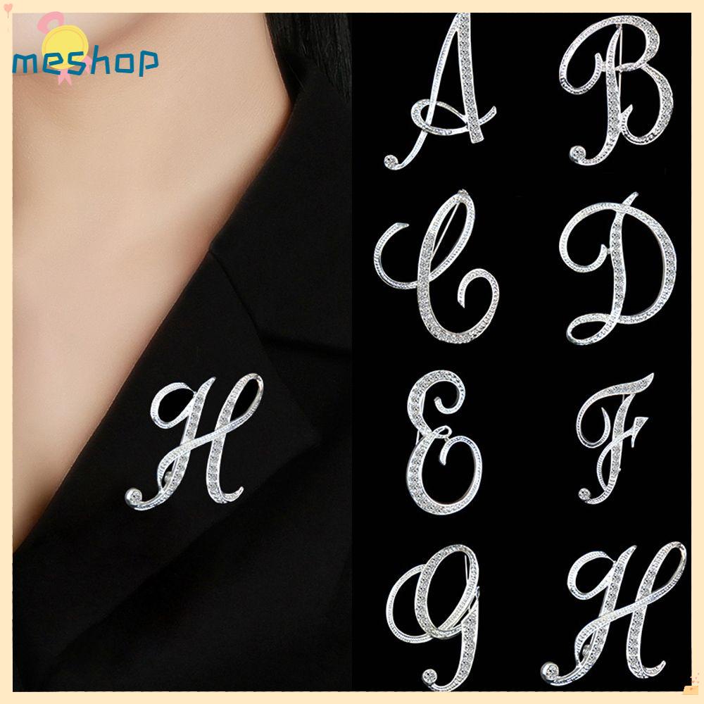 ME Men Women|Letter Brooch Creative Gifts 26 English Letters Initial Lapel Pin Metal|Color Fashion Suit Collar Accessories Jewelry|Clip