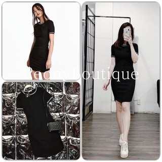 Váy body len đũa bo viền dáng ôm siêu đẹp