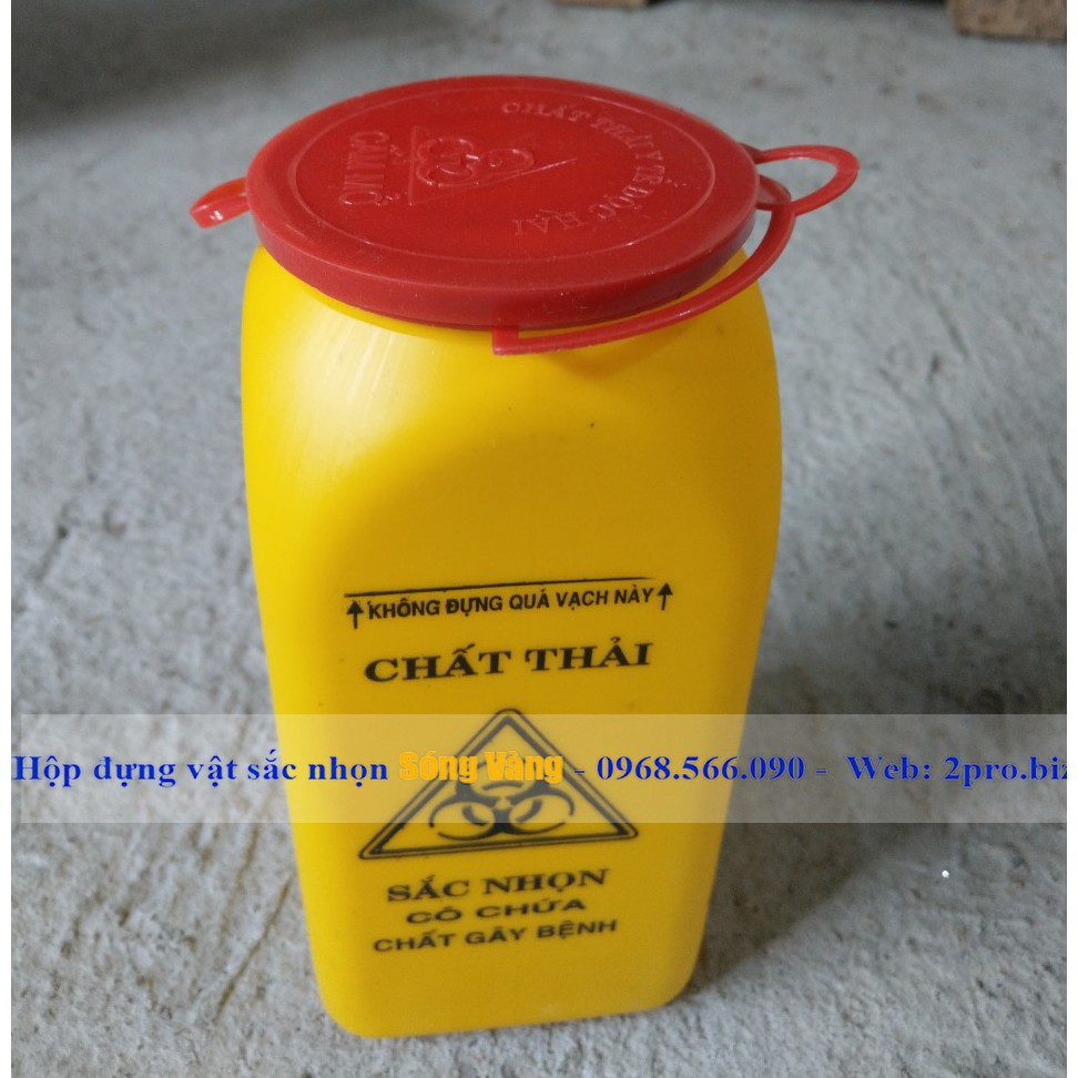 Thùng hủy kim tiêm, bơm tiêm, rác y tế 1.5 lít