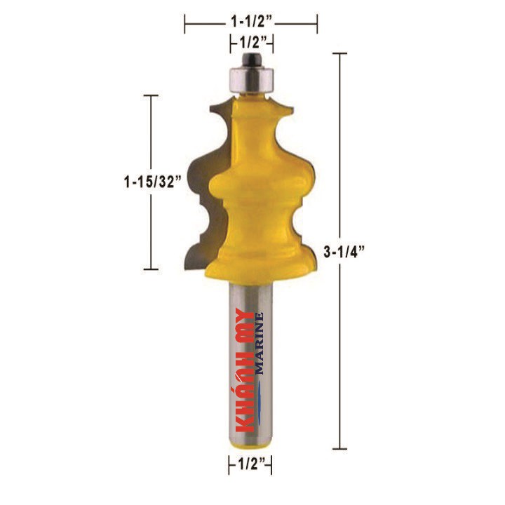 Mũi soi gỗ, mũi phay gỗ phay chỉ hoa văn, cốt 12.7mm