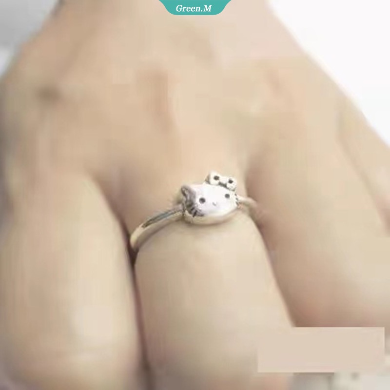 SANRIO Nhẫn Hở Hình Hello Kitty Dễ Thương Có Thể Điều Chỉnh Làm Quà Tặng Cho Bạn Gái