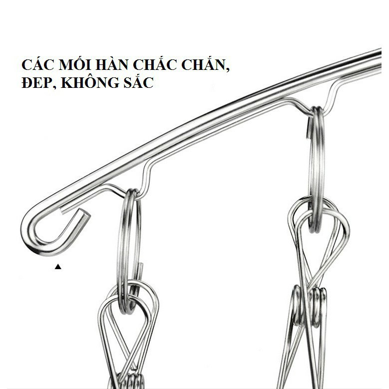 Móc phơi treo đồ inox chống rơi 👉 treo đồ nhà tắm, treo tất vớ đồ lót