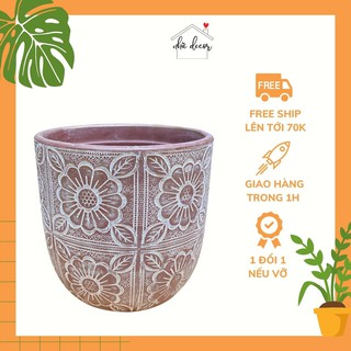 Chậu trồng cây chậu đất nung trứng size vừa 17x17cm trồng cây cảnh vân hoa màu sắc Nhà Decor ship 1h lỗi 1 đổi 1