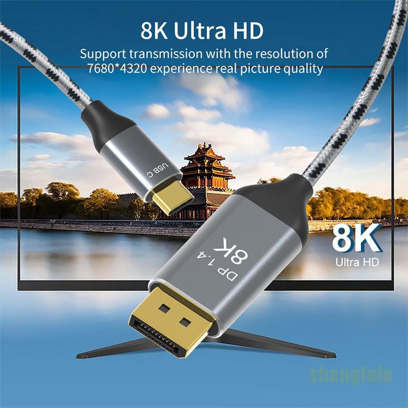 Dây Cáp Đồng Chuyển Đổi Usb C Sang Dp1.4 Displayport 8k 30hz 4k 144hz Cho Macpro Display