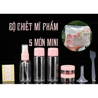 Bộ chiết mỹ phẩm mini tiện lợi (3 bình 2 hộp 1 muỗng 1 phễu 4 tem)