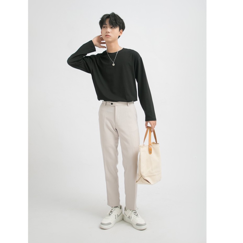 Quần Tây Âu Nam MANDO Ống Côn Công Sở 2 Màu Đen Be Form Đứng Kiểu Dáng Basic Lịch Lãm Trẻ Trung Hàn Quốc QKN020