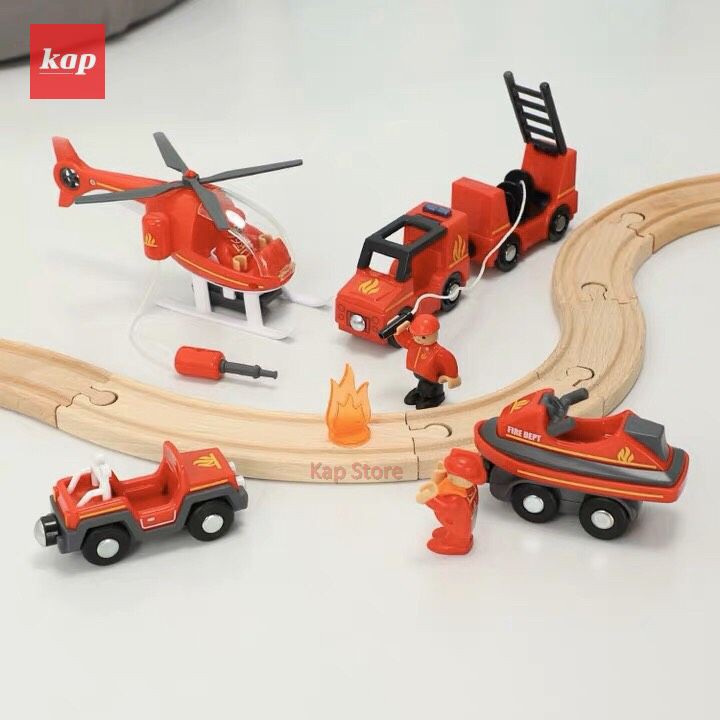 Trực thăng cứu hộ, cứu hỏa có đèn và âm thanh - Hàng xuất khẩu Đức Full box