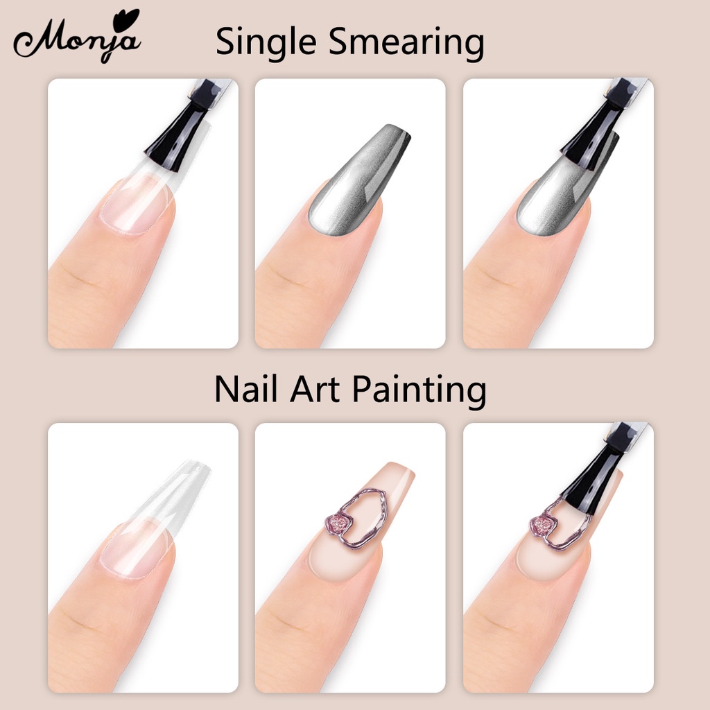 MONJA [Hàng mới về] Sơn móng tay gel 5ml màu sắc ánh kim tạo hiệu ứng lấp lánh 3D