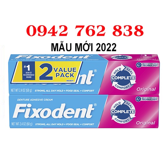 Keo dán hàm răng giả Fixodent 68g USA