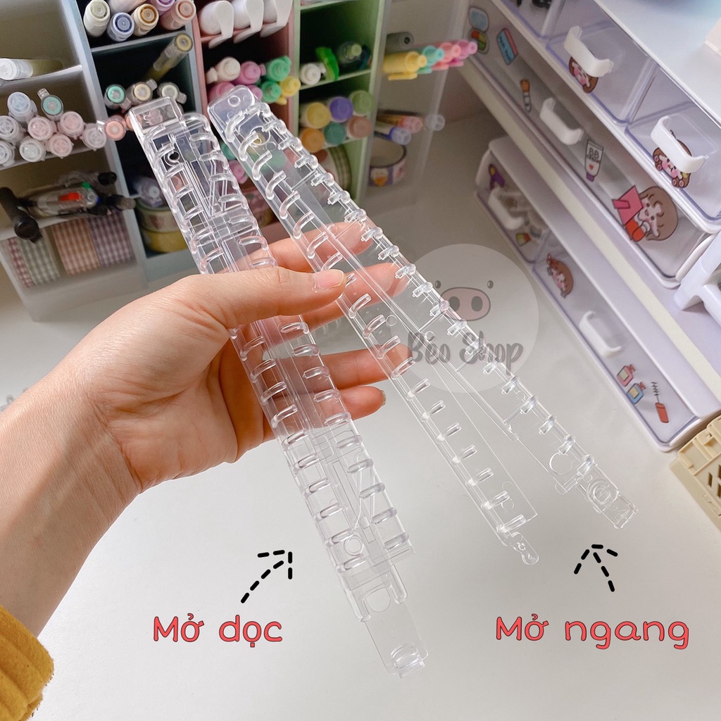 Thanh còng nhựa set bìa nhựa A4 A5 B5 20 26 30 lỗ phụ kiện làm sổ còng sổ planner SIZE TO 17mm