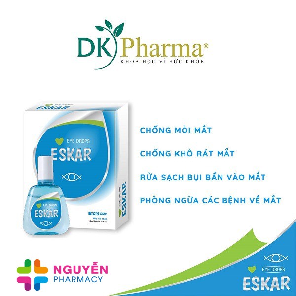 [CHÍNH HÃNG] Nước nhỏ mắt Eskar - Dưỡng mắt, làm dịu mát, giảm khô mắt và các vấn đề về mắt