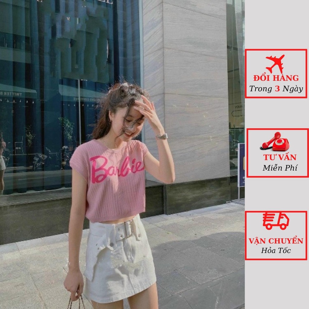 Áo len nữ croptop tay hến sát nách tiểu thư bánh bèo ulzzang Hàn Quốc