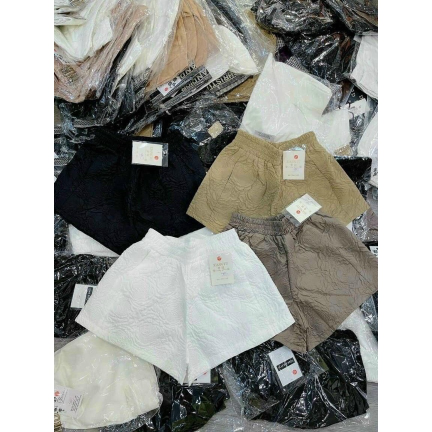 Quần short nữ dập hoa phồng ống rộng - Quần đùi nữ bigsize mặc nhà siêu hot T2K City