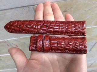 Dây Đồng Hồ Da Cá Sấu Lót Da Đà Điểu size 20 & 22