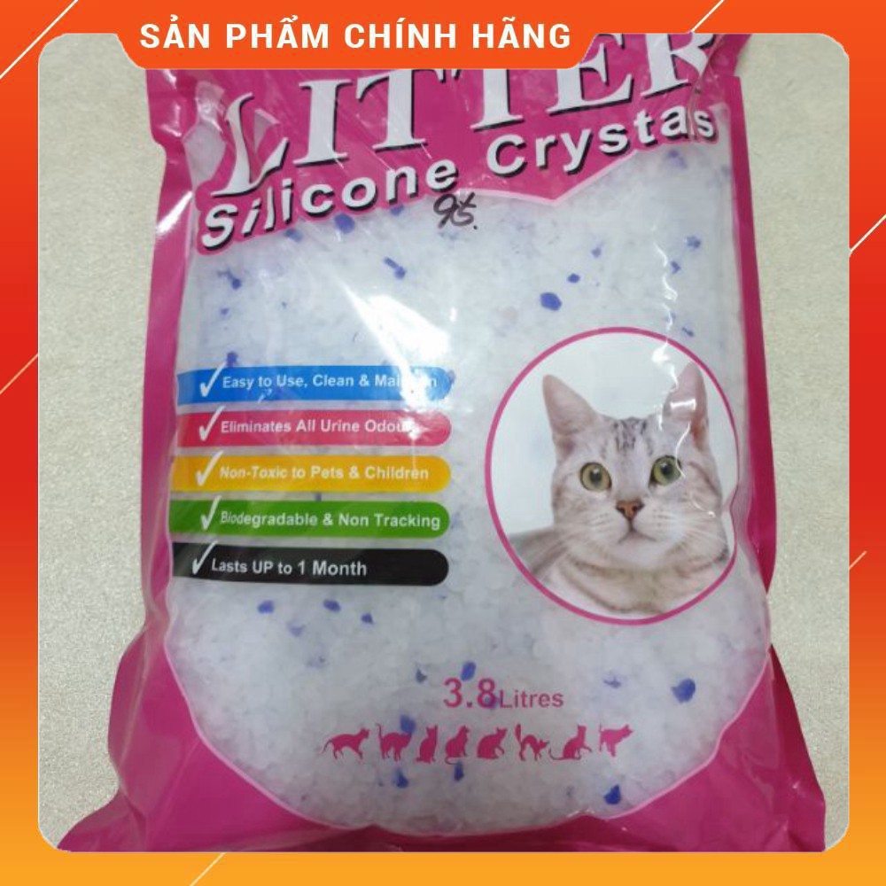 Cat Litter Silicone Crystal - Cát Thủy Tinh Vệ Sinh Cho Chó Mèo 3.8L