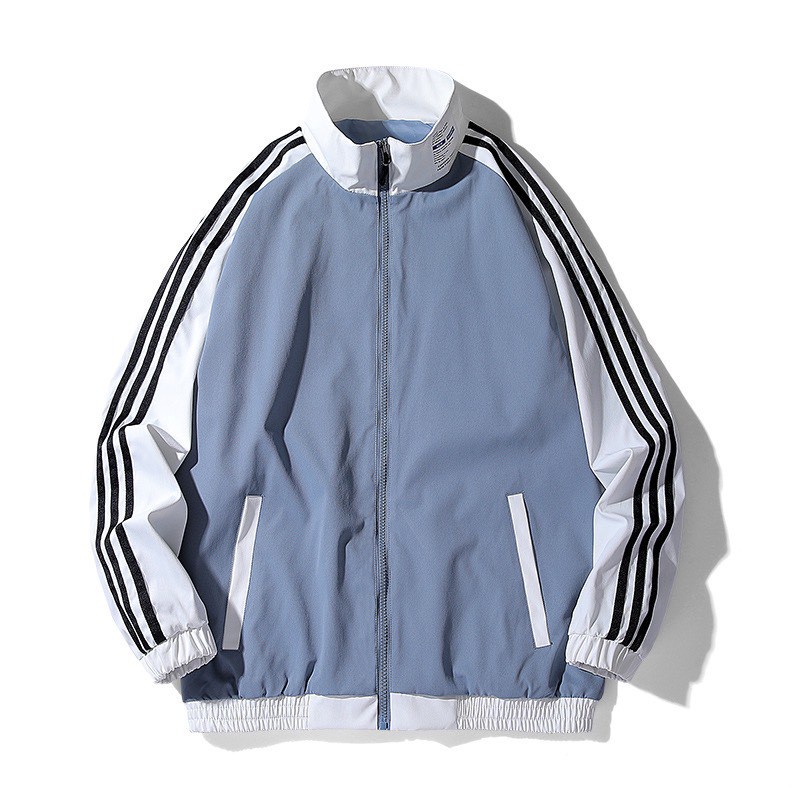 Áo khoác bomber chất dù 3 sọc cánh tay thể thao khóa kéo thời trang nam nữ unisex phong cách Hàn quốc