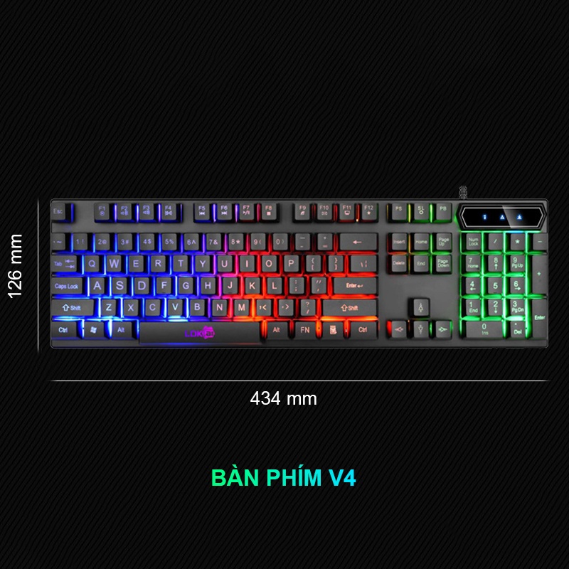 Bàn Phím Máy Tính Gaming YINDIAO V4 &amp; V4Pro - Đèn LED RGB Chống Nước Game Máy Tính Esport - Chính Hãng [Bảo Hành 1 Năm]