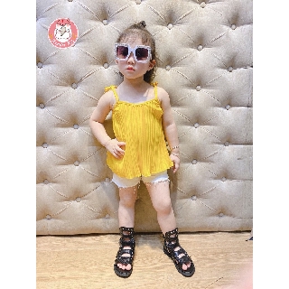 Áo 2 dây xếp ly cho bé gái