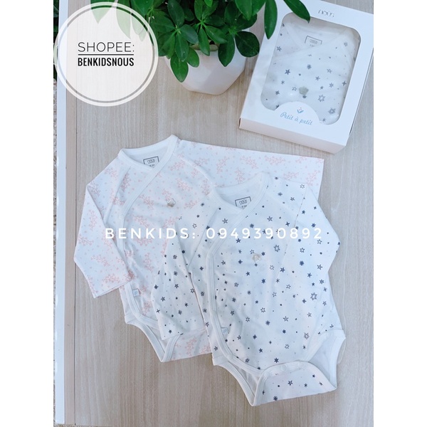 NOUS - Body chip cài lệch dài tay vải petit cho bé trai/bé gái