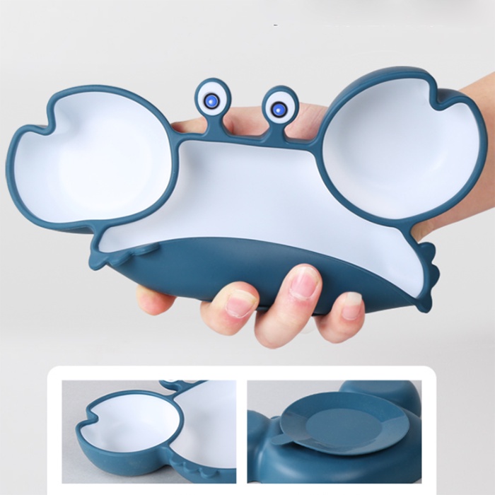 Khay Ăn Dặm Cho Bé 𝑭𝑹𝑬𝑬𝑺𝑯𝑰𝑷 Khay Ăn Dặm Silicon Hình Cua Ngộ Nghĩnh Cho Bé