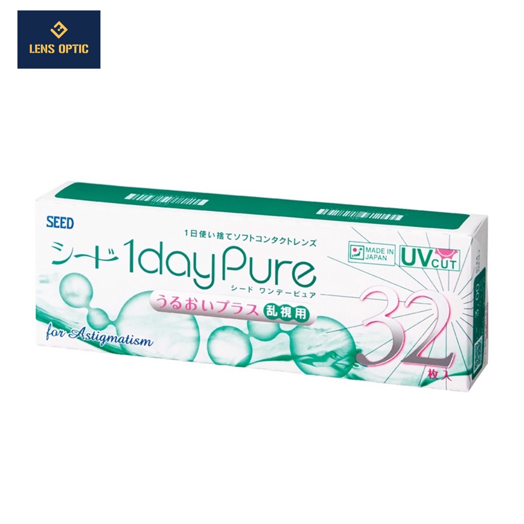 Kính áp tròng cận loạn 1 ngày SEED Pure for Astigmatism có độ - Lens Optic