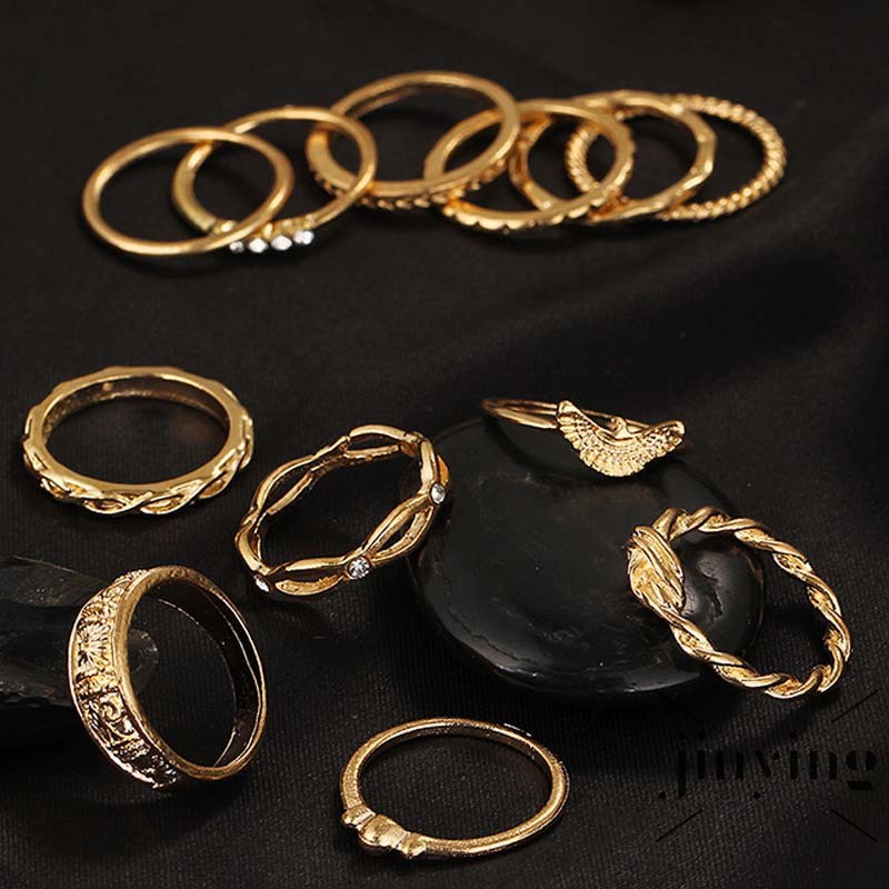 Bộ 12 nhẫn GETNOIVAS phong cách vintage xinh xắn