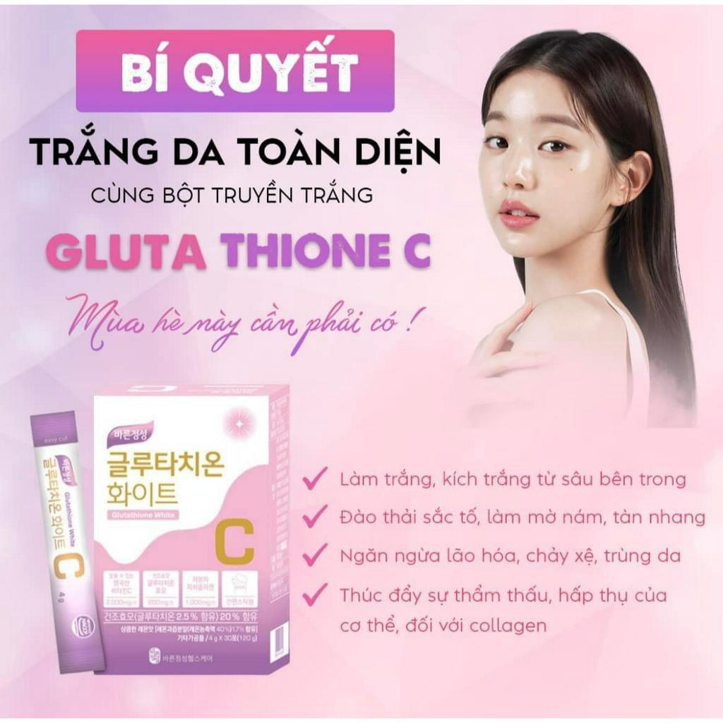 GLUTATHIONE C BỘT UỐNG TRUYỀN TRẮNG TRẮNG DA NỘI ĐỊA HÀN QUỐC ( Hộp 30 gói )