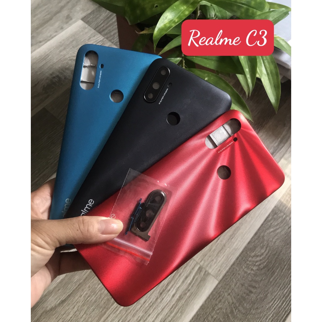 Bộ vỏ xiaomi Realme C3 (bộ gồm lưng,xương,nút bấm.kính camera)