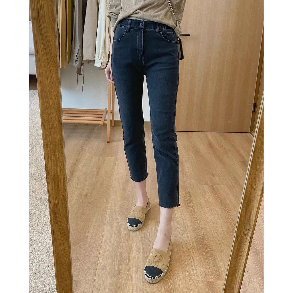 QUẦN JEANS BÒ ÔM CO GIÃN TUA GẤU HAI MÀU TÔN DÁNG