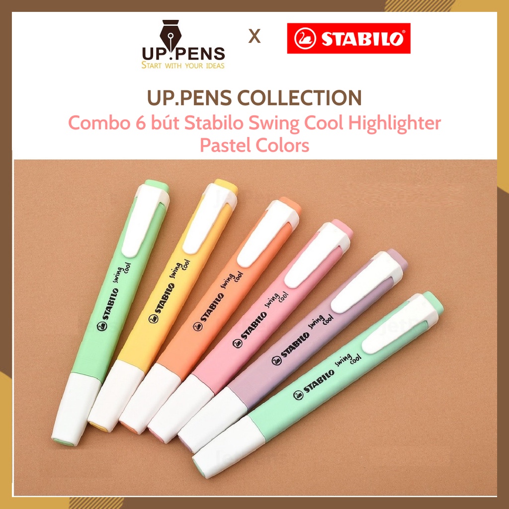 Combo 6 bút dạ quang Stabilo Swing Cool Highlighter – Pastel Colors