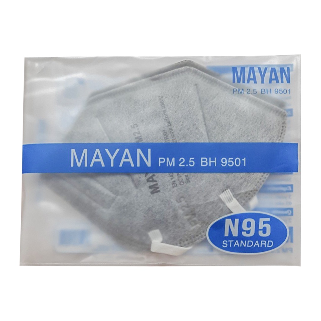 Khẩu Trang Mayan PM2.5 BH9501 Ngăn Vi Khuẩn 99%, Lọc Bụi 95% Hộp 25 Gói