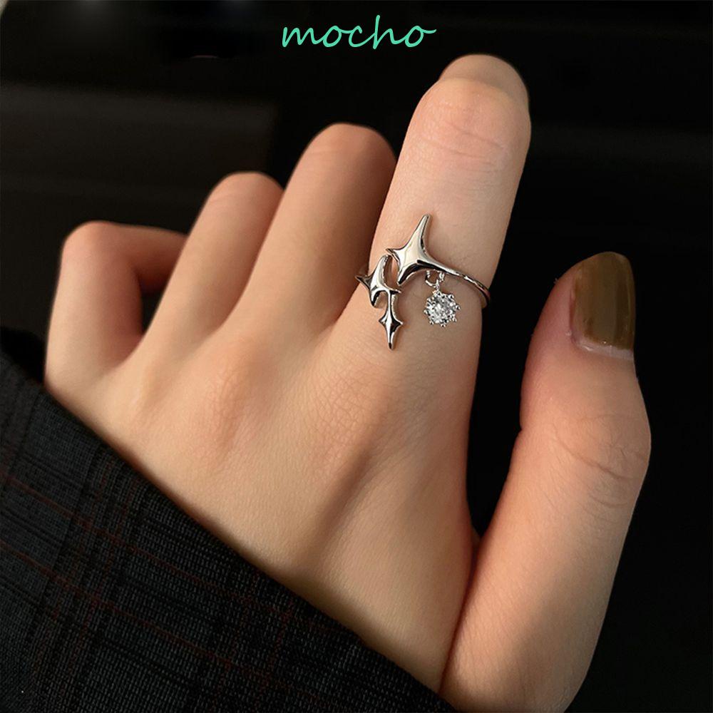 Nhẫn Hở Hình Ngôi Sao Có Thể Điều Chỉnh Phong Cách Punk Thanh Lịch