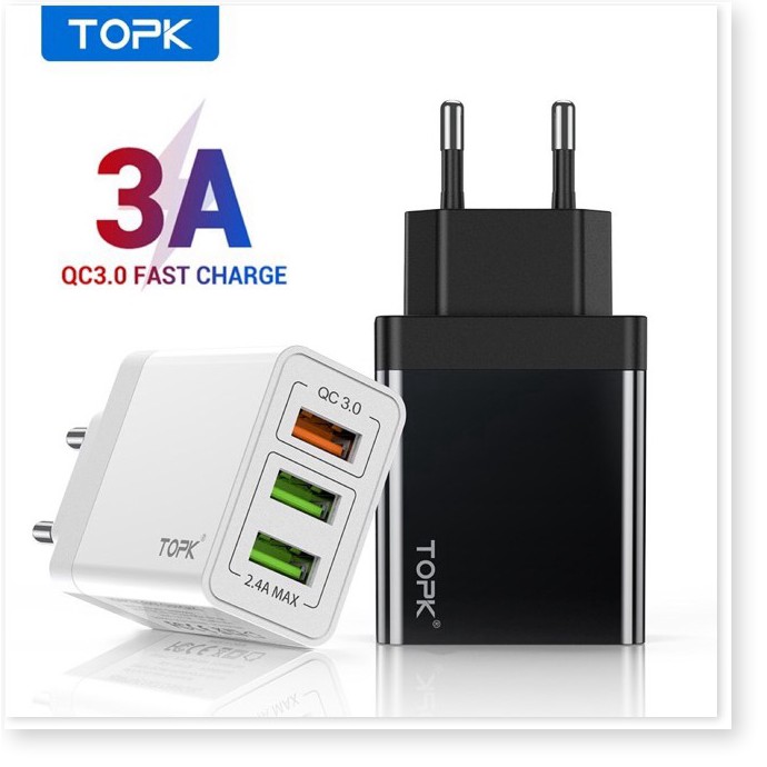 Củ sạc nhanh TOPK B348Q 3 cổng sạc