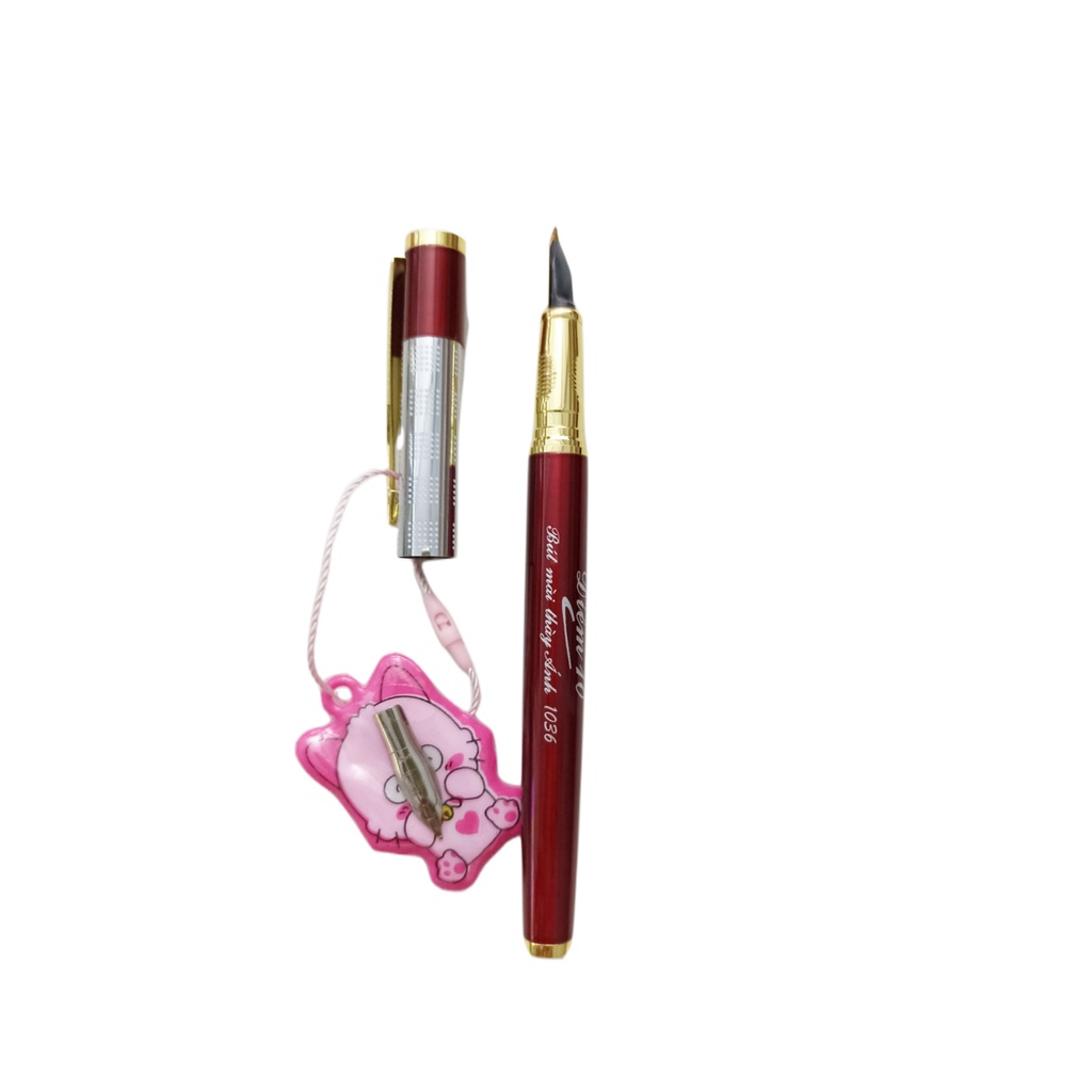 Bút mài thầy ánh, bút mực, bút máy luyện chữ nét thanh đậm tặng kèm 1 ngòi thay