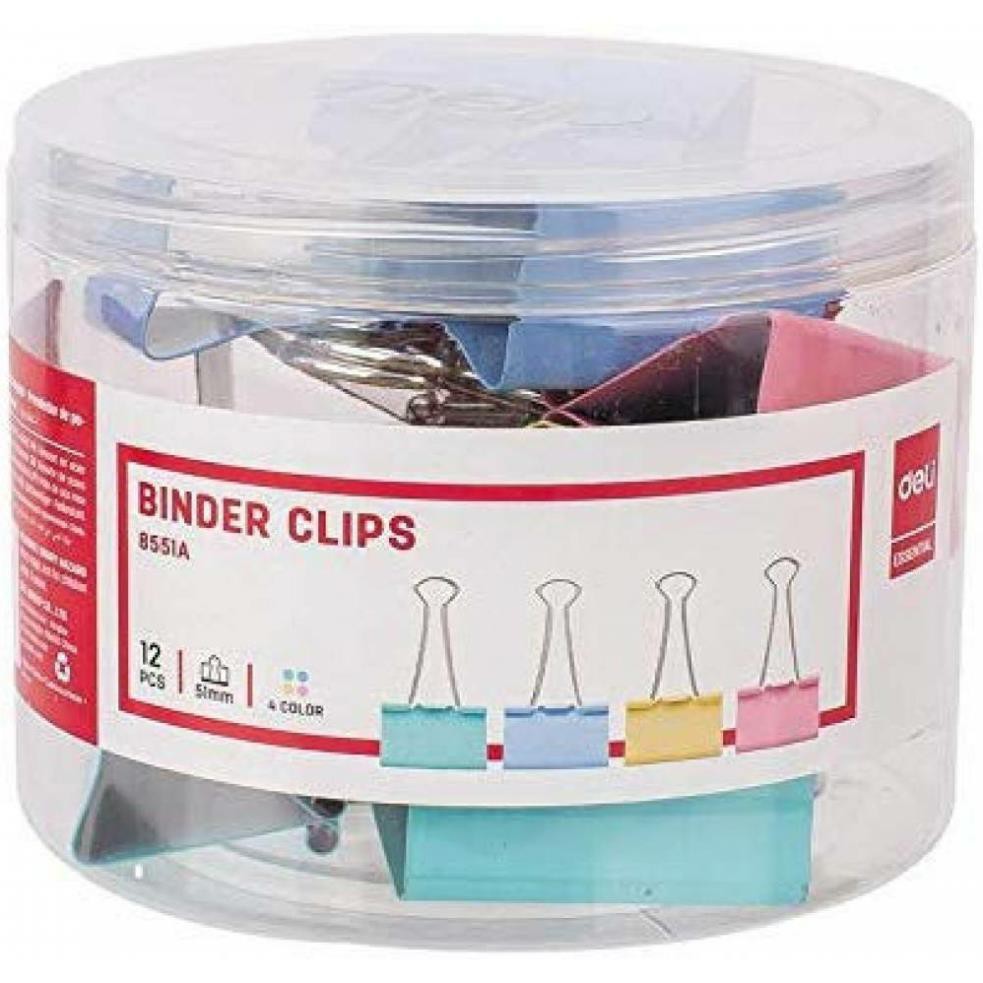 Kẹp Bướm 51mm Deli 8551A - 41mm Deli 8552A - 32mm Deli 8553A - 25mm Deli 8554A - 19mm Deli 8555A - 15mm Deli 8556A