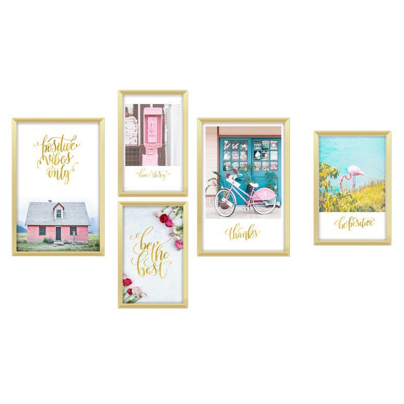 Bộ 5 khung tranh decal dán tường trang trí gia đình