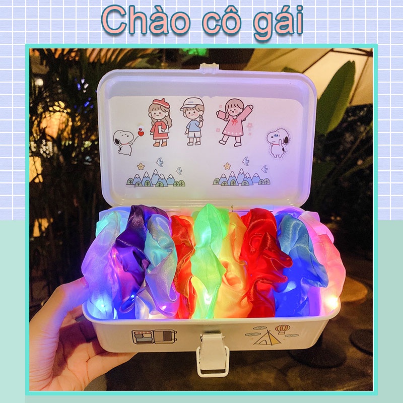 Dây Cột Tóc Co Giãn Đính Đèn Led Hình Ngôi Sao Phong Cách Hàn Quốc