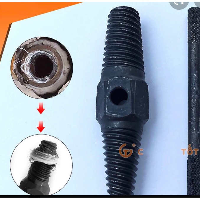 Bộ dụng cụ tháo đầu ống nước gãy 2 đầu phi 16 - 27mm kèm tay vặn