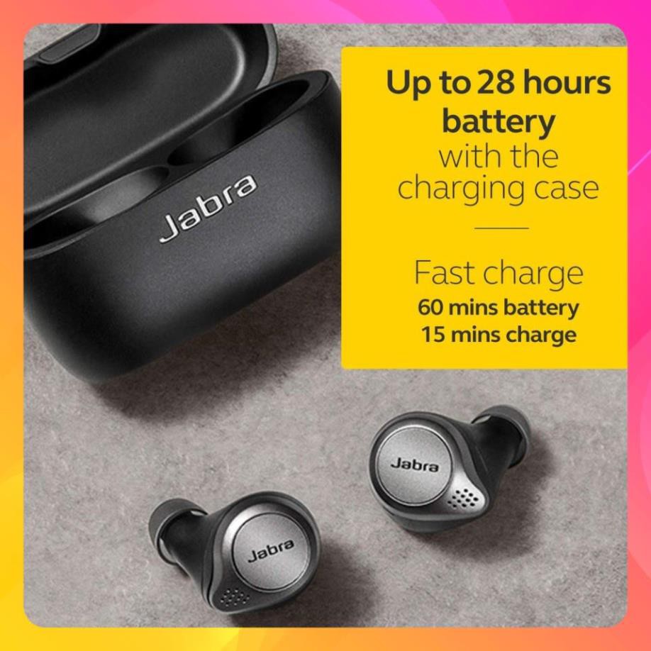 Tai nghe bluetooth Jabra Elite 75T siêu bass, tai nghe không dây TWS hỗ trợ sạc không dây, chống nước