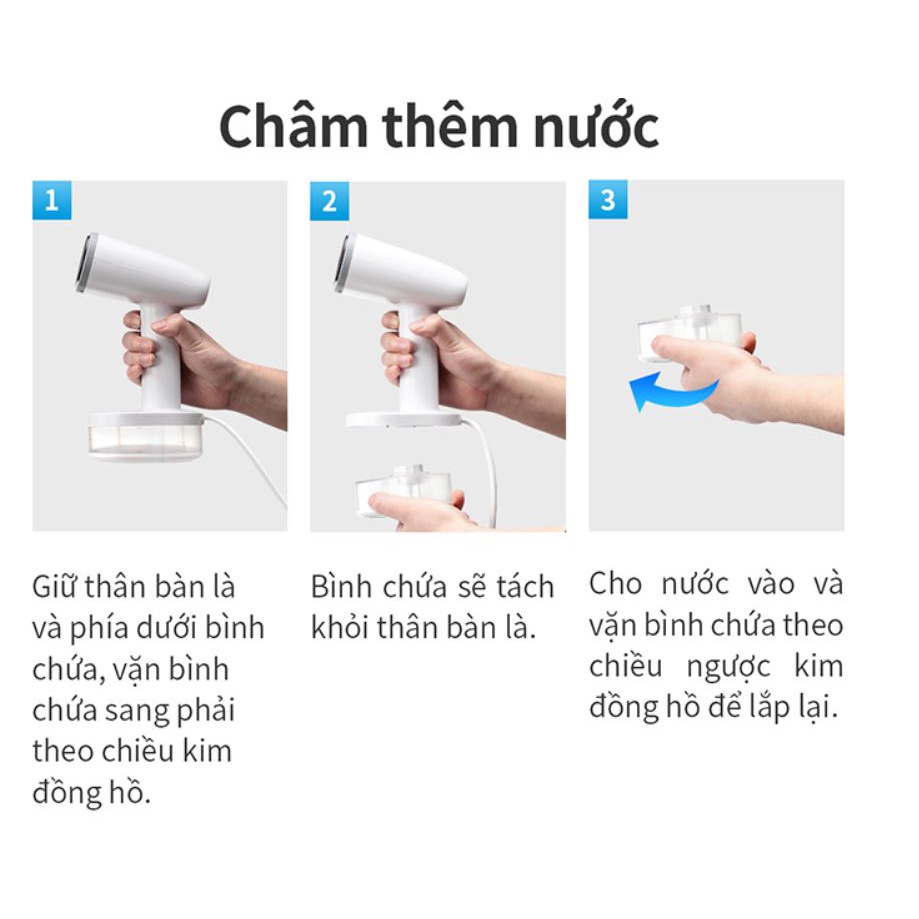 Bàn ủi hơi nước cầm tay Lock&Lock ENI223WHT 1600W - Hàng chính hãng