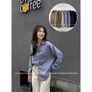 Áo sơ mi lụa trơn 7 MÀU tone neutral the.sweaterweather TSW