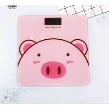Cân sức khỏe,cân điện tử cho gia đình họa tiết hình heo dễ thương có màn hình led hiển thị với sức chịu lực tới 180kg