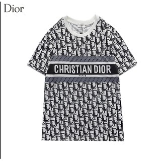 Áo Thun Cotton Ngắn Tay In Chữ Dior Thời Trang Cho Nam Và Nữ