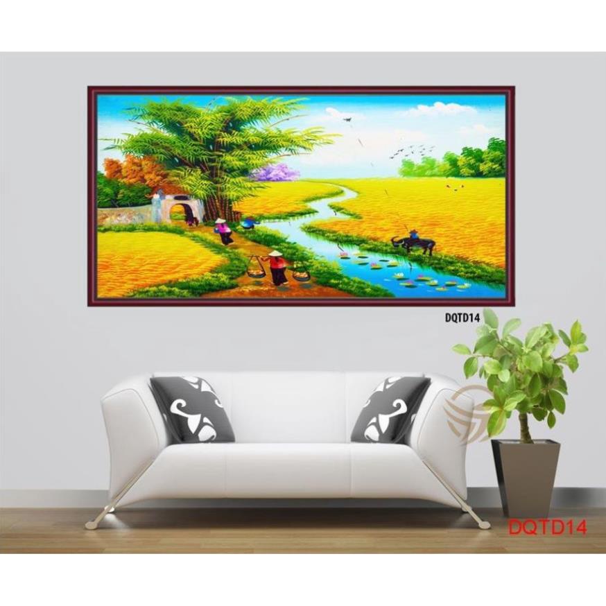 T44 Tranh Đồng Quê Phong Cảnh Treo Tường Tráng Gương Decor Phòng Khách/ Ngủ/ Nhà Cửa/Cầu Thang Quà Tặng Ông Bà