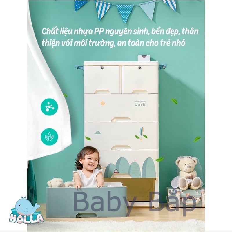 Tủ Nhựa Ngăn Kéo 5 Tầng Siêu Chắc Chắn Holla HL-09135 - Shop BabyBap