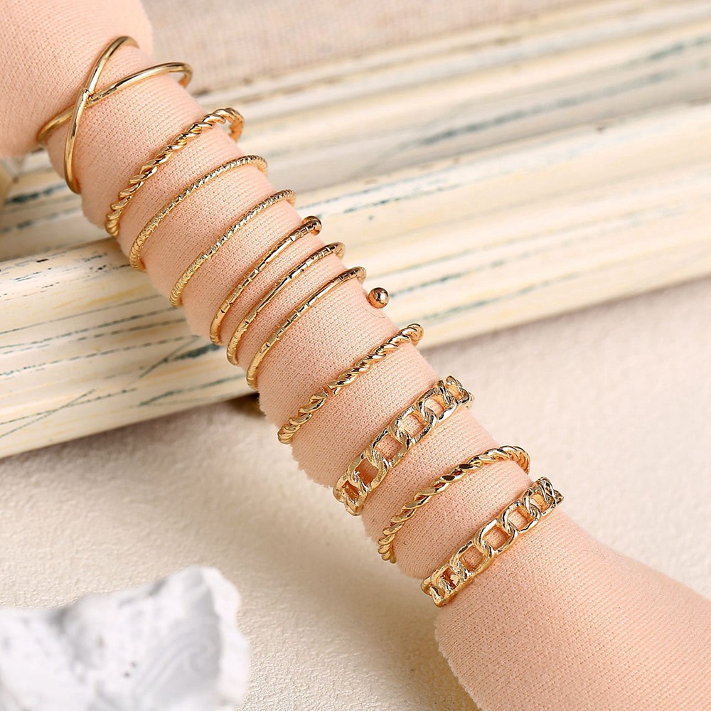 Bộ Nhẫn Đeo Khớp Ngón Tay Thời Trang Vintage Nhiều Màu Dành Cho Nữ Mihan1