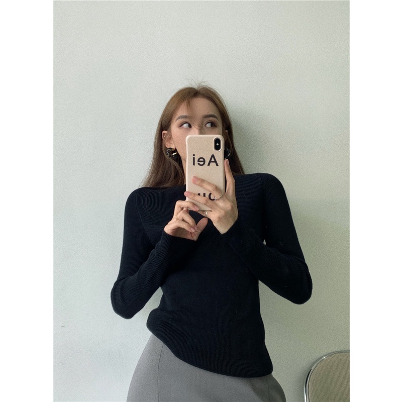 [Bảo trên tikok]Áo Dệt Kim Mỏng Co Giãn Phong Cách Hàn Quốc