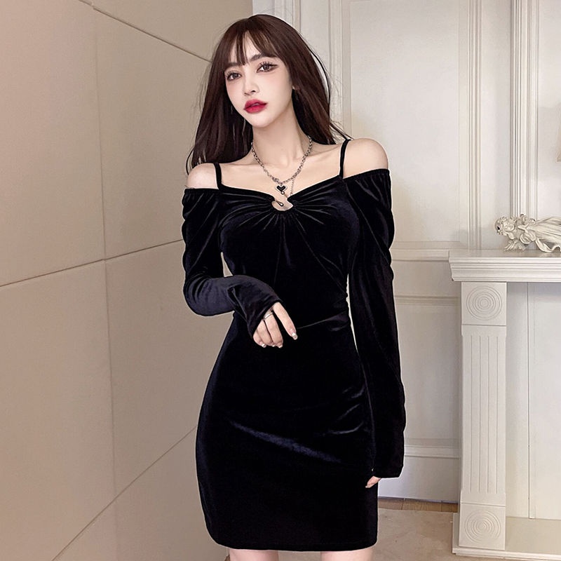 Đầm ôm dáng trễ vai dài tay quyến rũ cho nữ